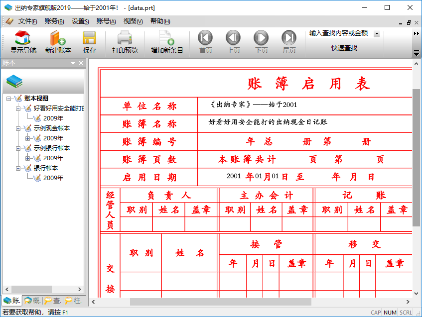 《出纳专家》全真账页式出纳软件--始于2001年