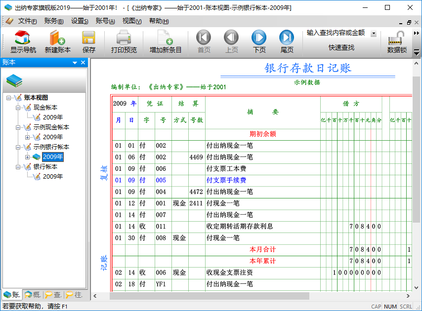 《出纳专家》全真账页式出纳软件--始于2001年